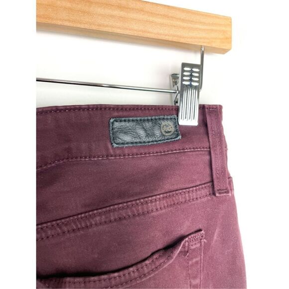 AG Adriano Goldschmied Farrah High Rise Skinny Ankle Jean in Burgundy Size 27 - Picture 9 of 14
